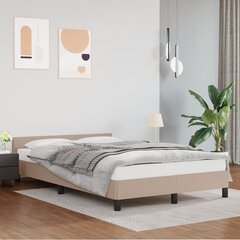 vidaXL voodiraam peatsiga, cappuccino, 140x190 cm, kunstnahk hind ja info | Voodid | kaup24.ee