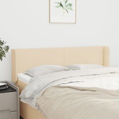 vidaXL voodipeats servadega, kreemjas, 147x16x78/88 cm, kangas hind ja info | Voodid | kaup24.ee