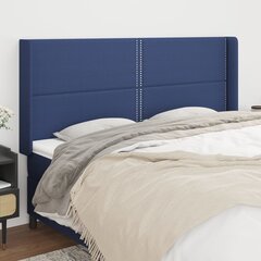 vidaXL voodipeats servadega, sinine, 183x16x118/128 cm, kangas hind ja info | Voodid | kaup24.ee