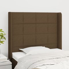 vidaXL voodipeats servadega, tumepruun, 83x16x118/128 cm, kangas цена и информация | Кровати | kaup24.ee