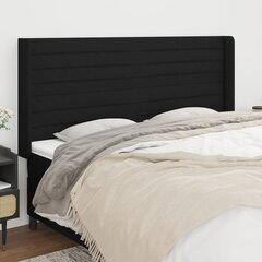 vidaXL voodipeats servadega, must, 203x16x118/128 cm, kangas hind ja info | Voodid | kaup24.ee