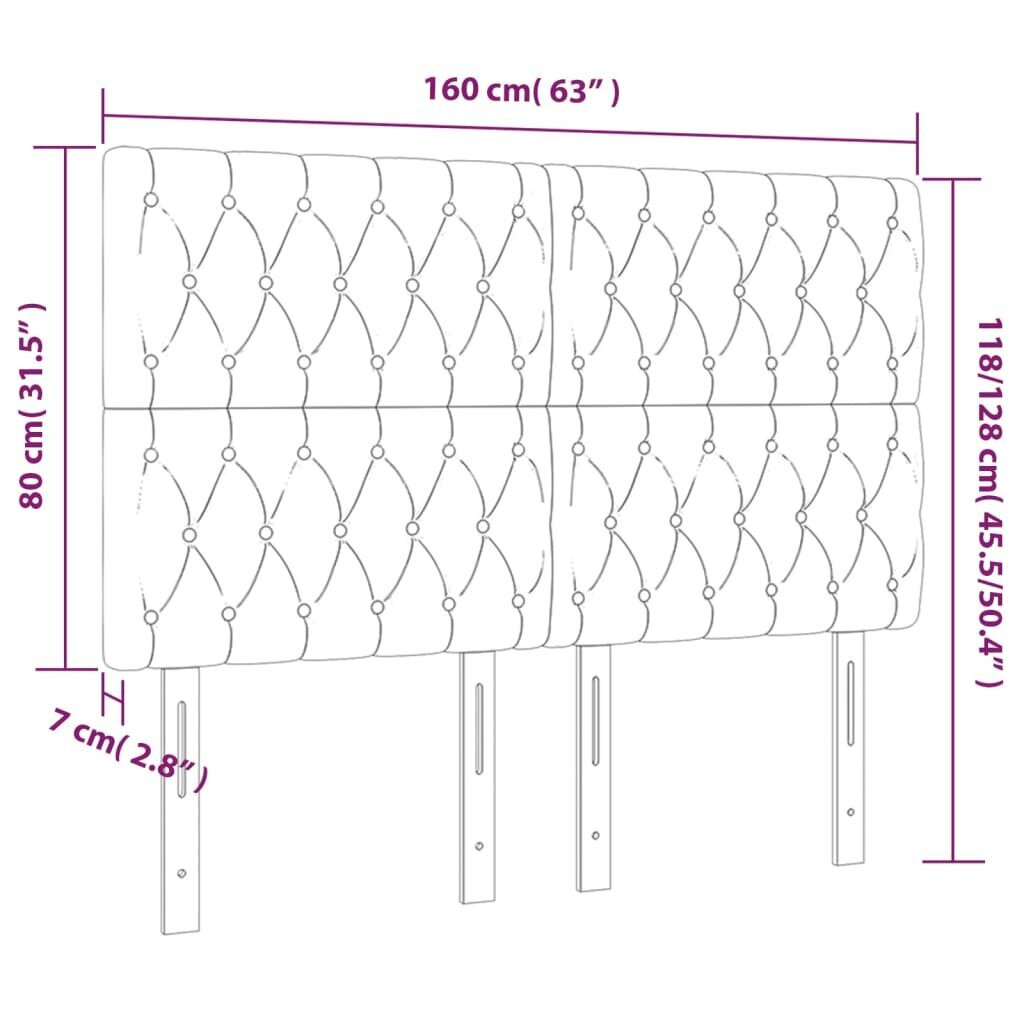 vidaXL voodipeatsid 4 tk, helehall, 80x7x78/88 cm, kangas цена и информация | Voodid | kaup24.ee