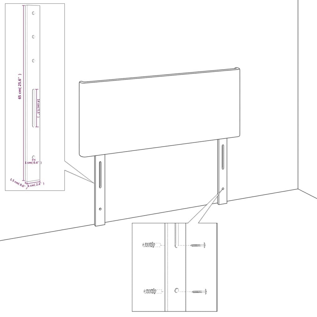 vidaXL voodipeatsid 4 tk, must, 80x7x78/88 cm, kangas hind ja info | Voodid | kaup24.ee