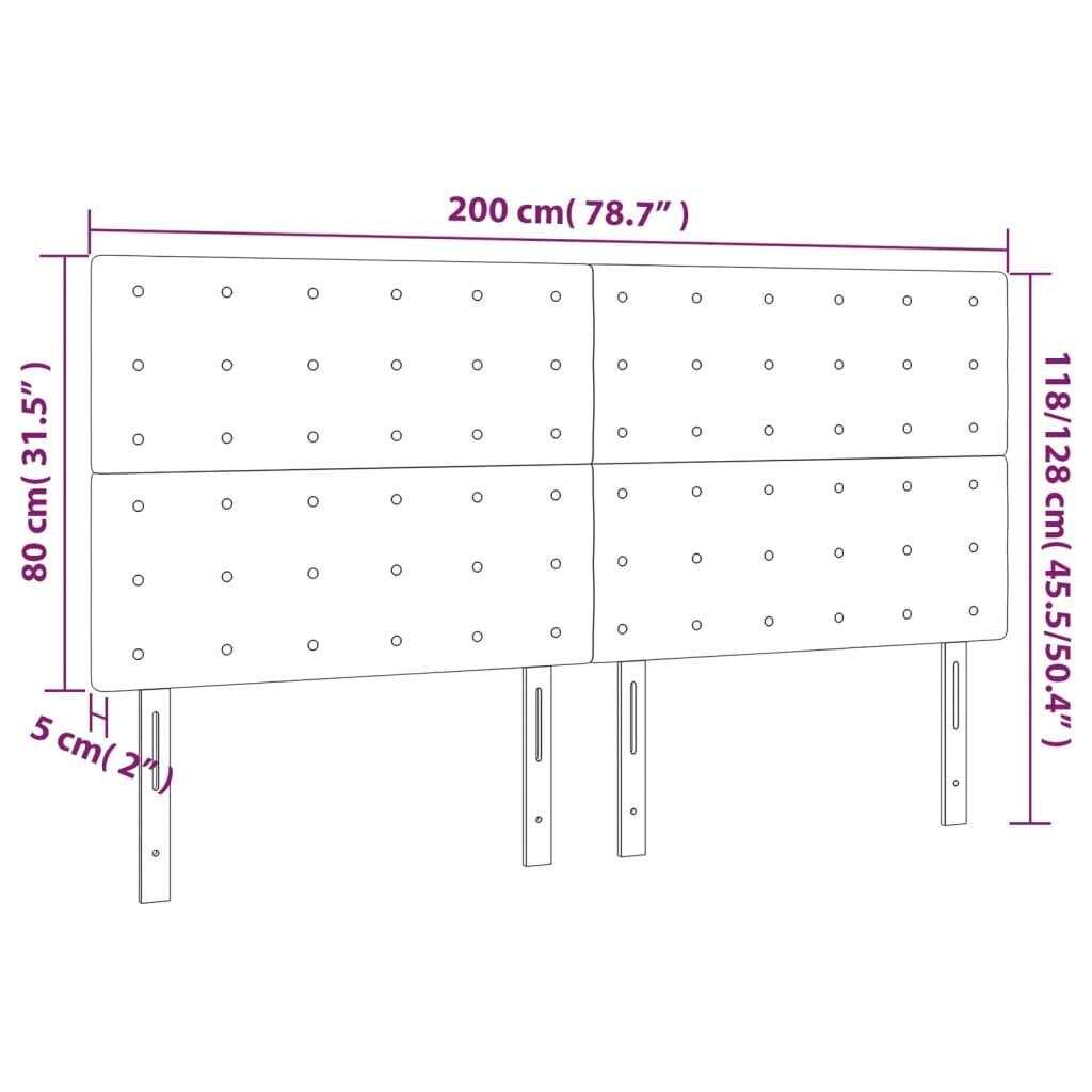 vidaXL voodipeatsid 4 tk, sinine, 100x5x78/88 cm, kangas цена и информация | Voodid | kaup24.ee