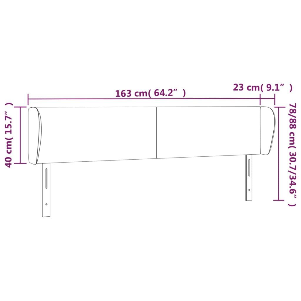 vidaXL voodipeats servadega, tumepruun, 163x23x78/88 cm, kangas hind ja info | Voodid | kaup24.ee