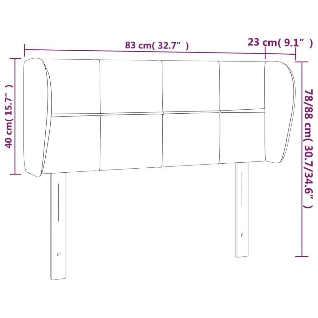 vidaXL voodipeats servadega, tumepruun, 83x23x78/88 cm, kangas hind ja info | Voodid | kaup24.ee