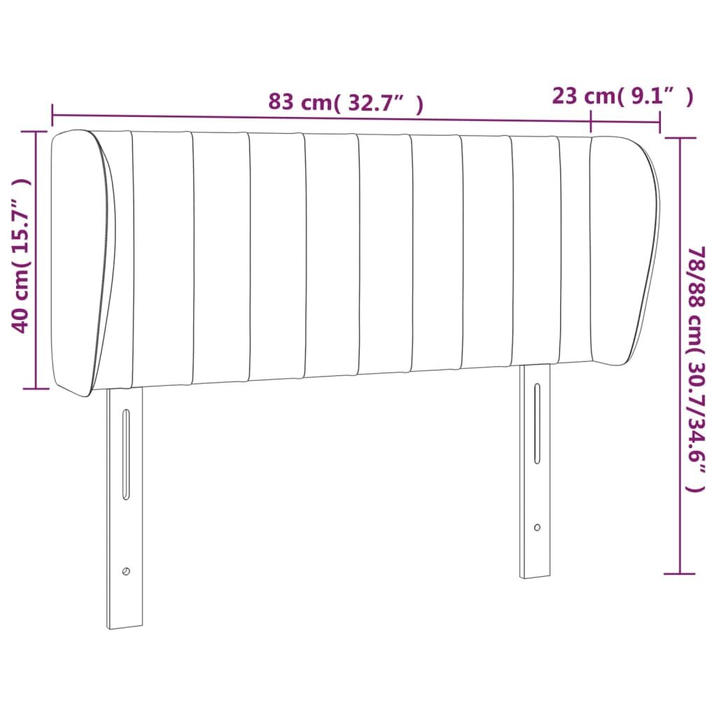 vidaXL voodipeats servadega, tumepruun, 83x23x78/88 cm, kangas цена и информация | Voodid | kaup24.ee