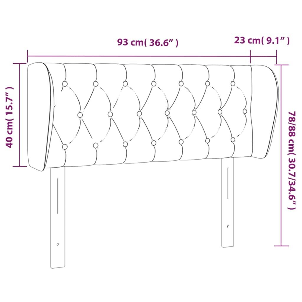 vidaXL voodipeats servadega, roheline, 93 x 23 x 78/88 cm, kangas hind ja info | Voodid | kaup24.ee