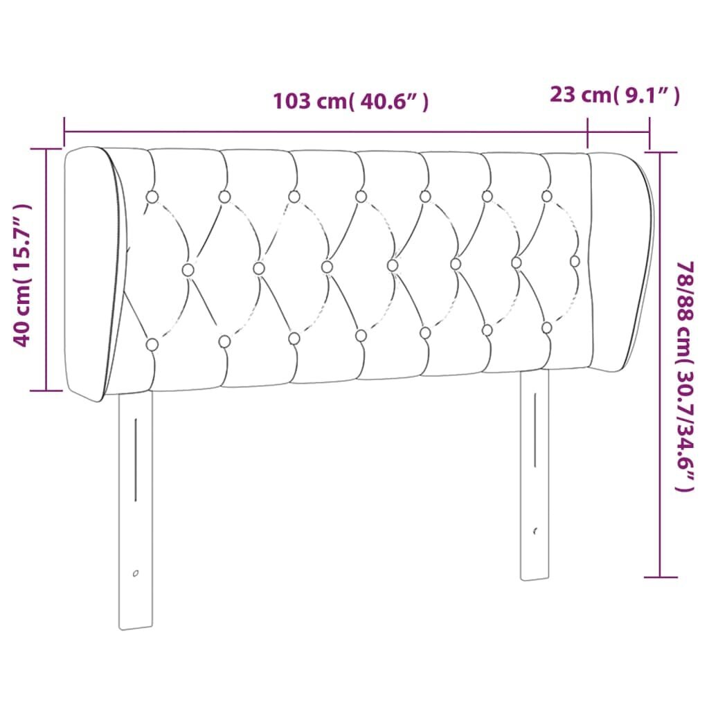 vidaXL voodipeats servadega, helehall, 103x23x78/88 cm, kangas цена и информация | Voodid | kaup24.ee