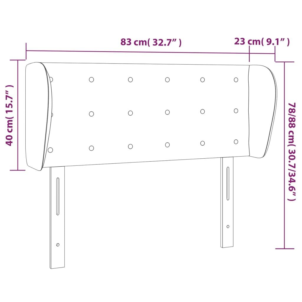 vidaXL voodipeats servadega, helehall, 83x23x78/88 cm, kangas цена и информация | Voodid | kaup24.ee