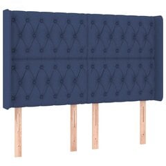 vidaXL voodipeats servadega, sinine, 163x16x118/128 cm, kangas hind ja info | Voodid | kaup24.ee