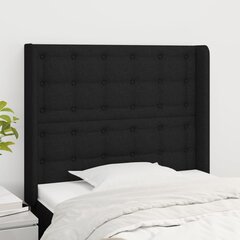 vidaXL voodipeats servadega, must, 83x16x118/128 cm, kangas hind ja info | Voodid | kaup24.ee