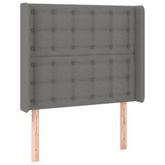 vidaXL voodipeats servadega, tumehall, 103x16x118/128 cm, kangas цена и информация | Кровати | kaup24.ee