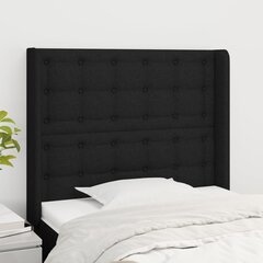 vidaXL voodipeats servadega, must, 103x16x118/128 cm, kangas цена и информация | Кровати | kaup24.ee