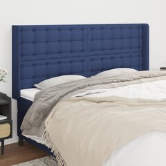 vidaXL voodipeats servadega, sinine, 203x16x118/128 cm, kangas hind ja info | Voodid | kaup24.ee