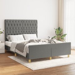 vidaXL voodiraam peatsiga, tumehall, 140x190 cm,kangas цена и информация | Кровати | kaup24.ee