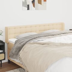 vidaXL voodipeats servadega, kreemjas, 163x16x78/88 cm, kangas hind ja info | Voodid | kaup24.ee