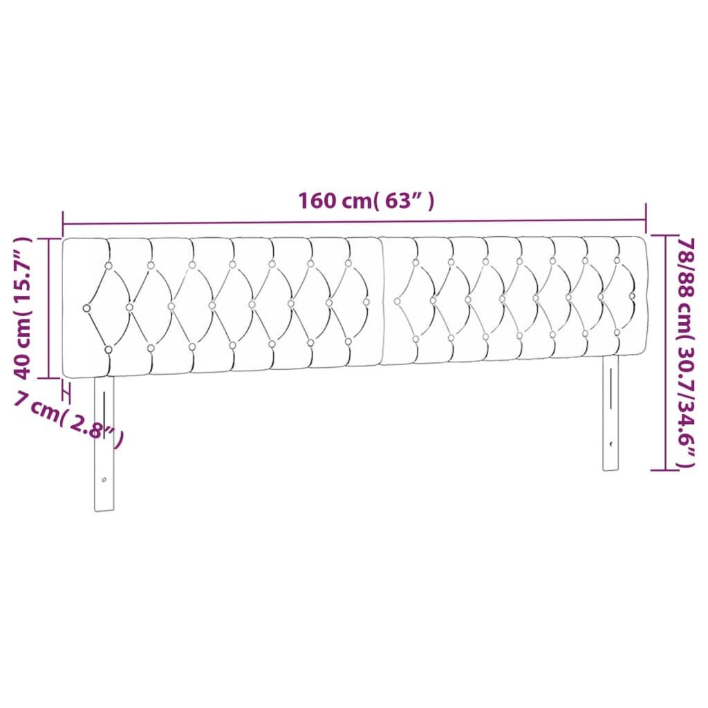 vidaXL voodipeatsid 2 tk, helehall, 80x7x78/88 cm, kangas цена и информация | Voodid | kaup24.ee