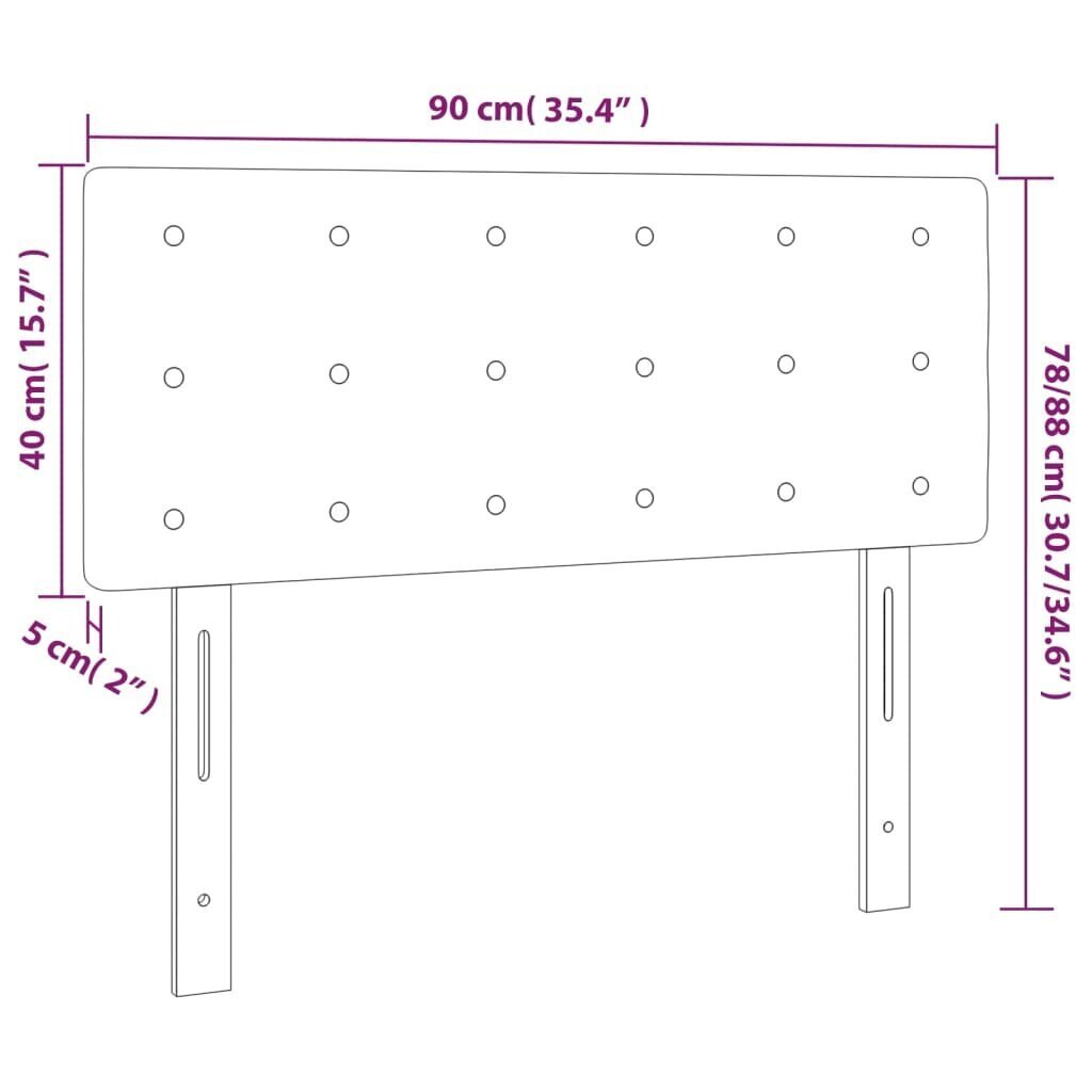 vidaXL voodipeats, roheline, 90x5x78/88 cm, kangas hind ja info | Voodid | kaup24.ee