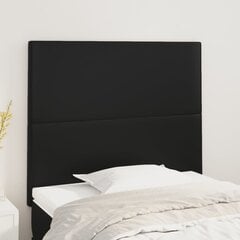 vidaXL voodipeatsid 2 tk, must, 80x5x78/88 cm, kunstnahk цена и информация | Кровати | kaup24.ee