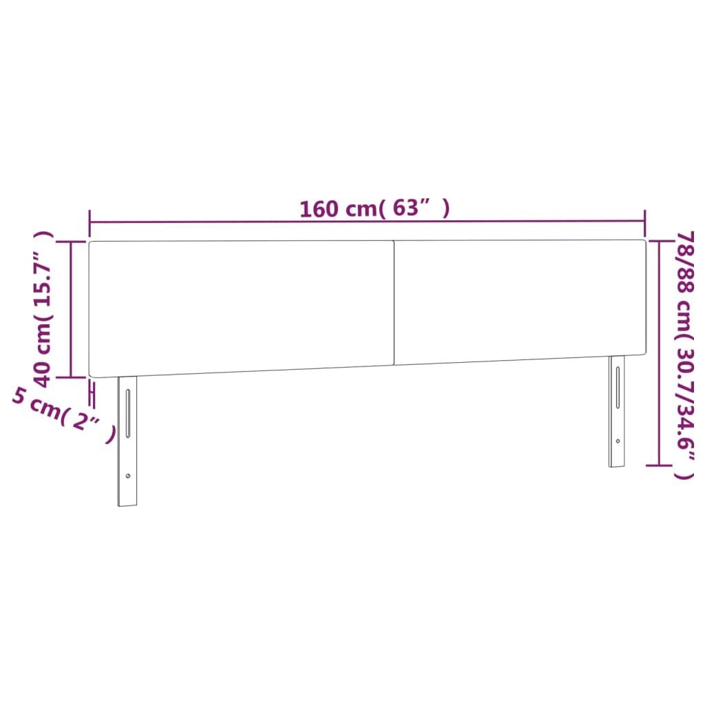 vidaXL voodipeatsid 2 tk, must, 80x5x78/88 cm, kunstnahk цена и информация | Voodid | kaup24.ee