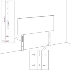 Изголовье со светодиодами, Бархат, 103x16x78/88 см, темно-синий цена и информация | Кровати | kaup24.ee