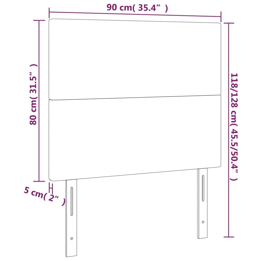 vidaXL voodipeatsid 2 tk, roosa, 90x5x78/88 cm, samet цена и информация | Voodid | kaup24.ee