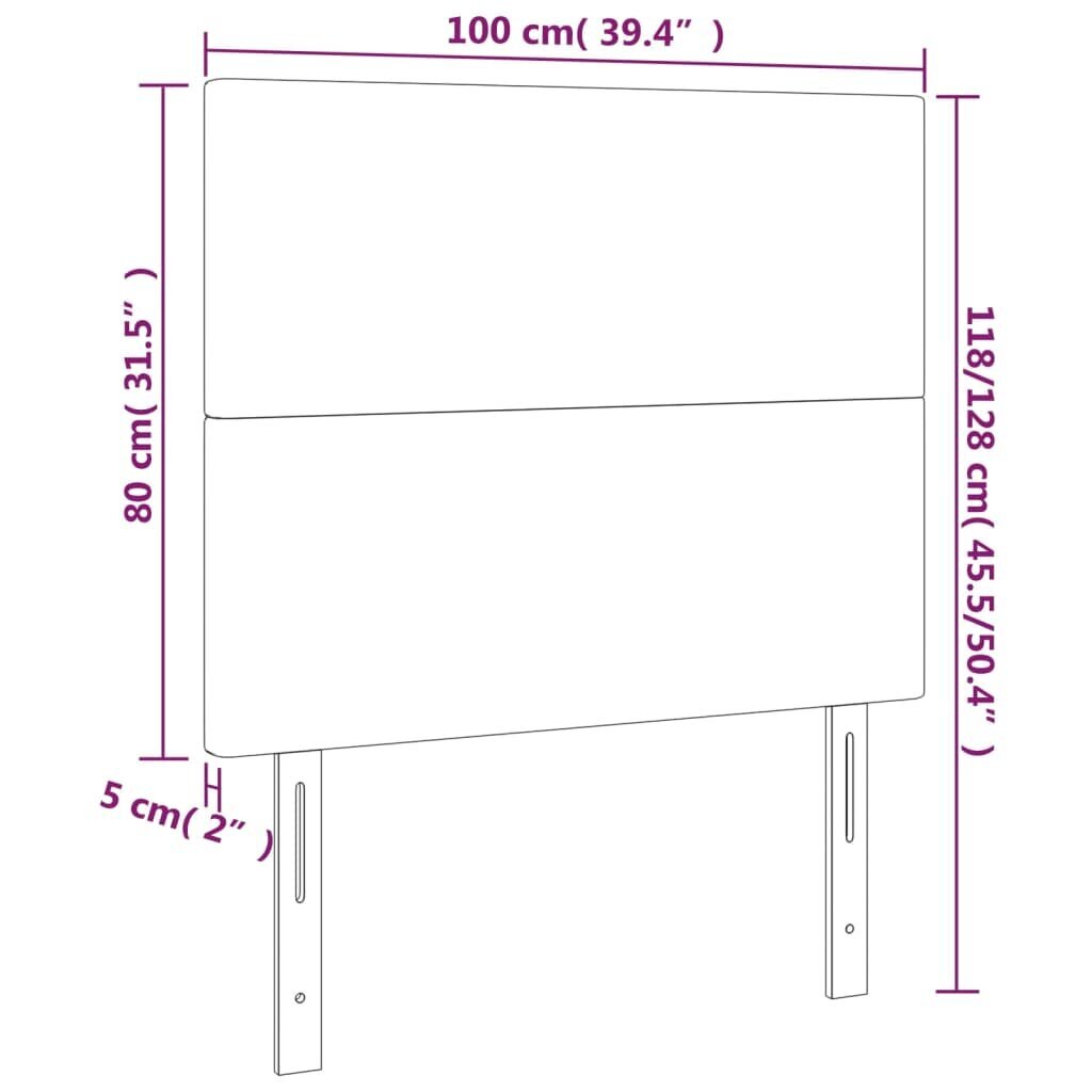 vidaXL voodipeatsid 2 tk, tumehall, 100x5x78/88 cm, samet hind ja info | Voodid | kaup24.ee