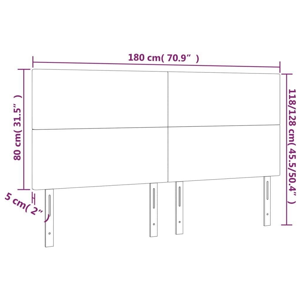 vidaXL voodipeatsid 4 tk, roosa, 90x5x78/88 cm, samet цена и информация | Voodid | kaup24.ee