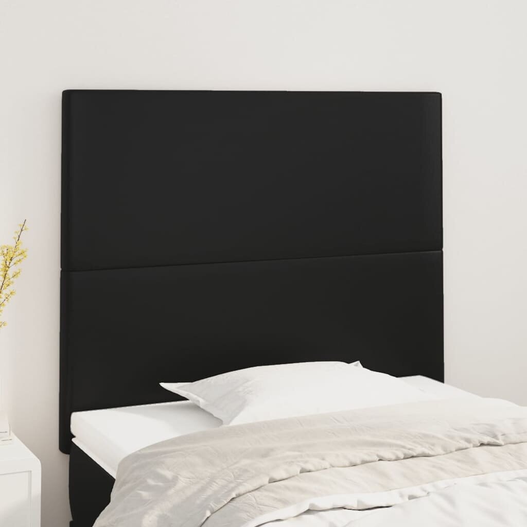 vidaXL voodipeatsid 2 tk, must, 90x5x78/88 cm, kunstnahk hind ja info | Voodid | kaup24.ee