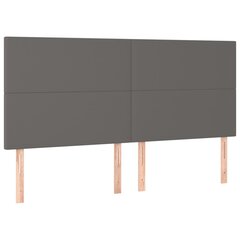 vidaXL voodipeatsid 4 tk, hall, 90x5x78/88 cm, kunstnahk цена и информация | Кровати | kaup24.ee