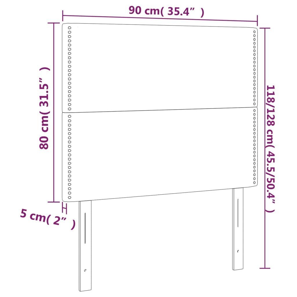 vidaXL voodipeatsid 2 tk, roosa, 90x5x78/88 cm, samet hind ja info | Voodid | kaup24.ee