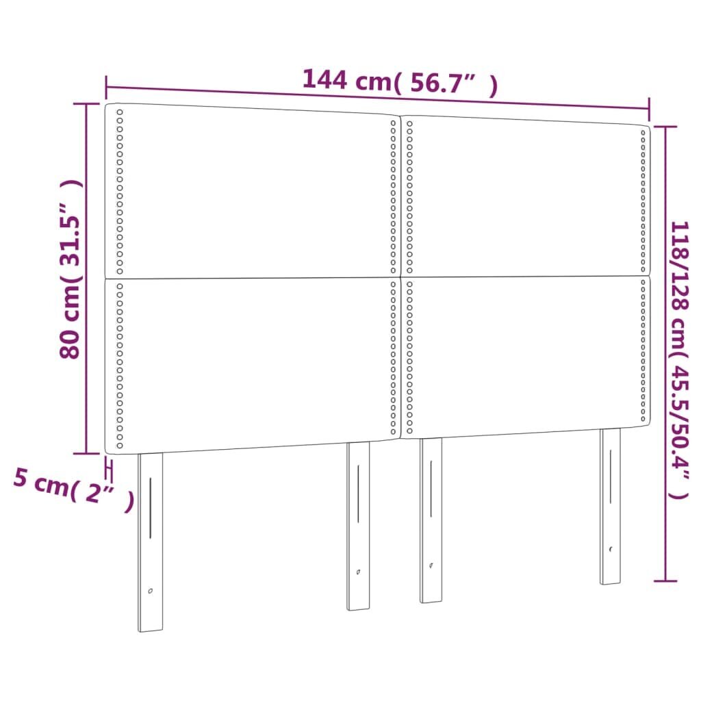 vidaXL voodipeatsid 4 tk, tumeroheline, 72x5x78/88 cm, kangas hind ja info | Voodid | kaup24.ee