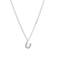 Серебряная цепочка с подвеской в виде буквы U цена и информация | Украшения на шею | kaup24.ee