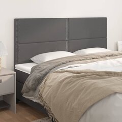 vidaXL voodipeatsid 4 tk, hall, 90x5x78/88 cm, kunstnahk цена и информация | Кровати | kaup24.ee