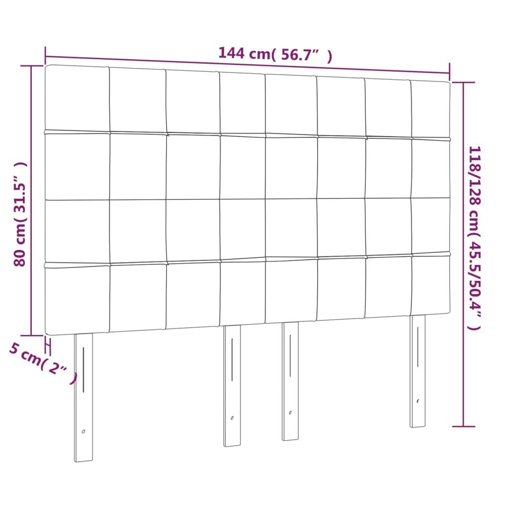 vidaXL voodipeatsid 4 tk, tumesinine, 72x5x78/88 cm, kangas цена и информация | Voodid | kaup24.ee