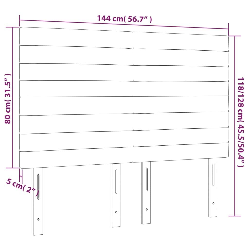 vidaXL voodipeatsid 4 tk, tumesinine, 72x5x78/88 cm, kangas hind ja info | Voodid | kaup24.ee