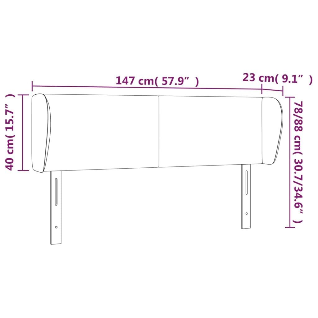 vidaXL voodipeats servadega, tumesinine, 147x23x78/88 cm, samet цена и информация | Voodid | kaup24.ee