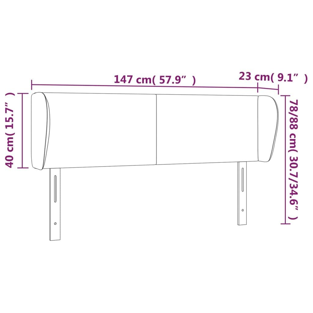 vidaXL voodipeats servadega, must, 147x23x78/88 cm, kunstnahk hind ja info | Voodid | kaup24.ee