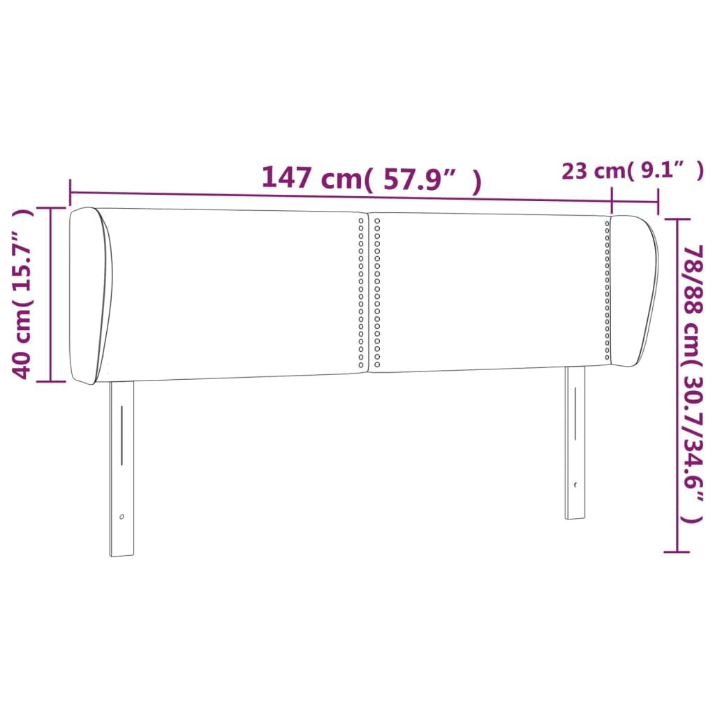 vidaXL voodipeats servadega, must, 147x23x78/88 cm, samet цена и информация | Voodid | kaup24.ee