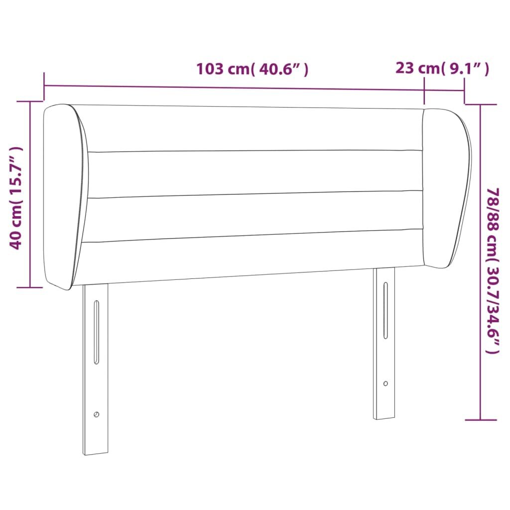 vidaXL voodipeats servadega, tumesinine, 103x23x78/88 cm, samet цена и информация | Voodid | kaup24.ee