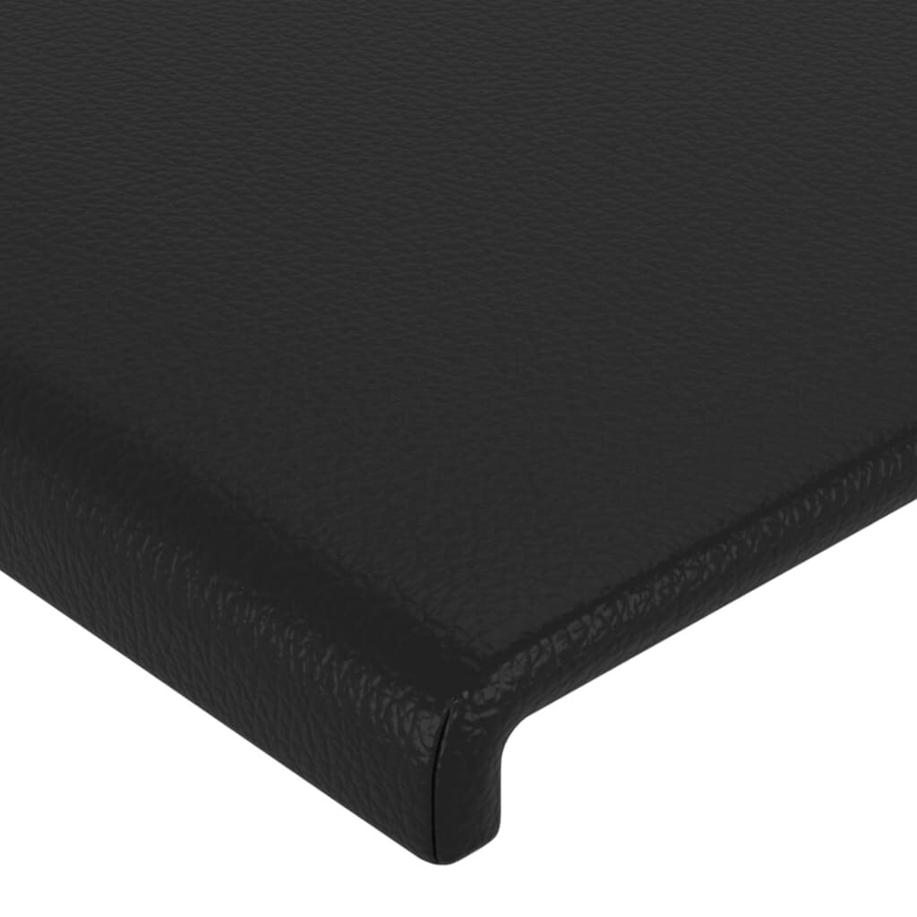 vidaXL voodipeats servadega, must, 183x16x118/128 cm, kunstnahk hind ja info | Voodid | kaup24.ee