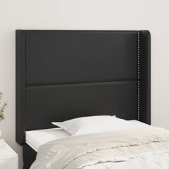vidaXL voodipeats servadega, must, 93x16x118/128 cm, kunstnahk hind ja info | Voodid | kaup24.ee