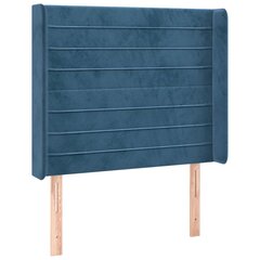 vidaXL voodipeats servadega, tumesinine, 83x16x118/128 cm, samet цена и информация | Кровати | kaup24.ee