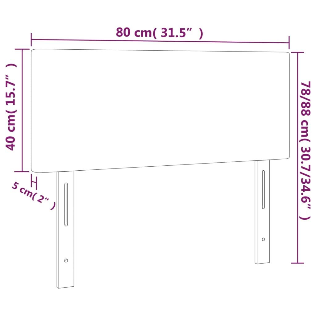 vidaXL voodipeats, helehall, 80x5x78/88 cm, samet hind ja info | Voodid | kaup24.ee