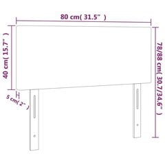 vidaXL voodiraam peats, tumeroheline, 80x5x78/88 cm, samet цена и информация | Кровати | kaup24.ee