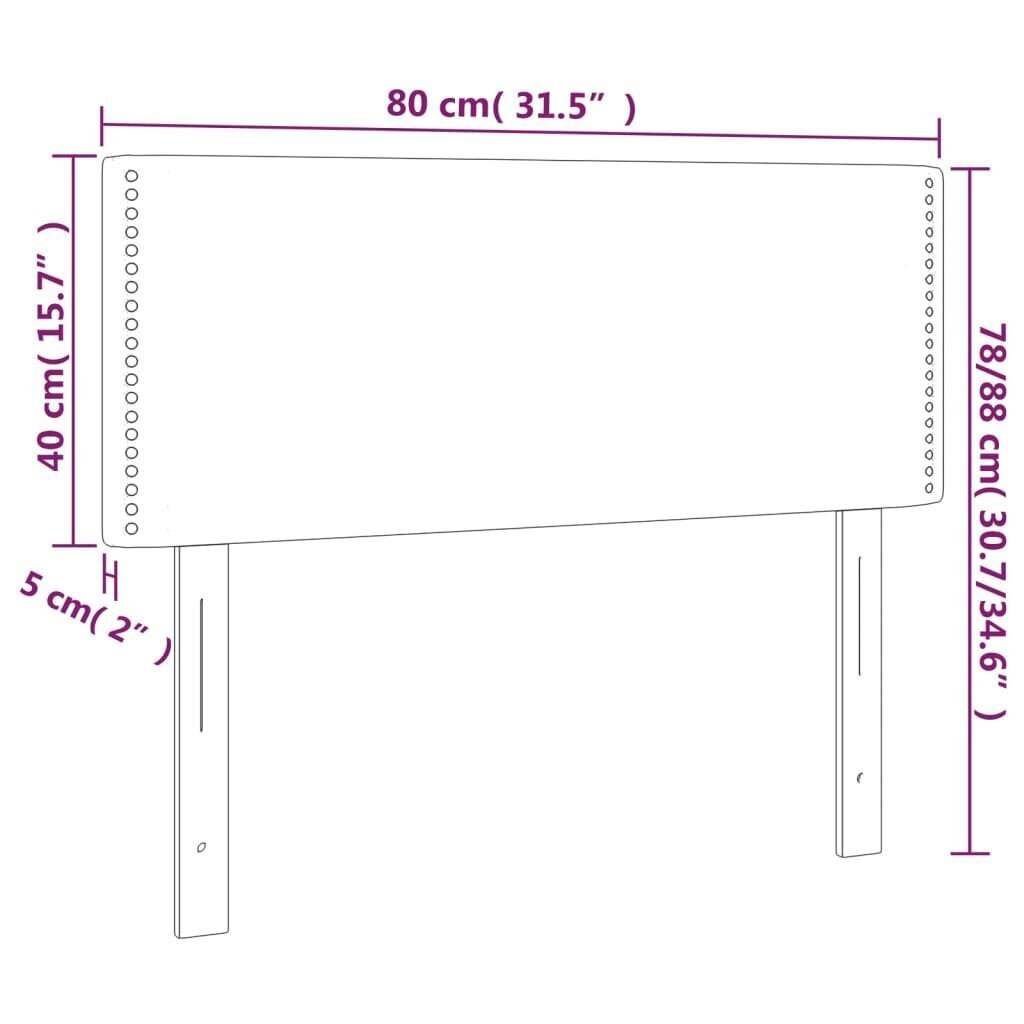 vidaXL voodiraam peats, tumeroheline, 80x5x78/88 cm, samet hind ja info | Voodid | kaup24.ee