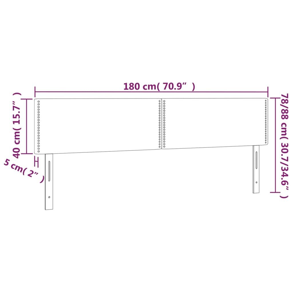 vidaXL voodipeatsid 2 tk, hall, 90x5x78/88 cm, kunstnahk цена и информация | Voodid | kaup24.ee