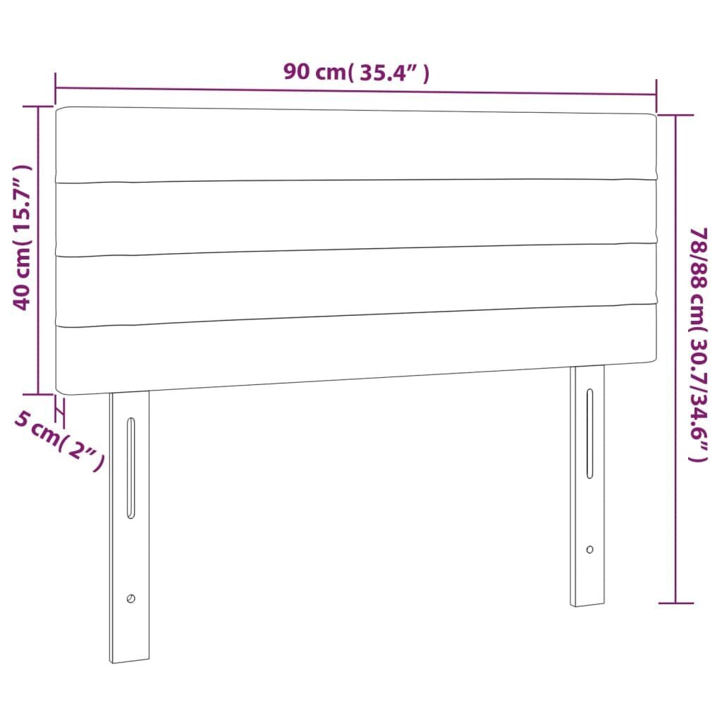 vidaXL voodiraam peats, tumesinine, 90x5x78/88 cm, samet цена и информация | Voodid | kaup24.ee