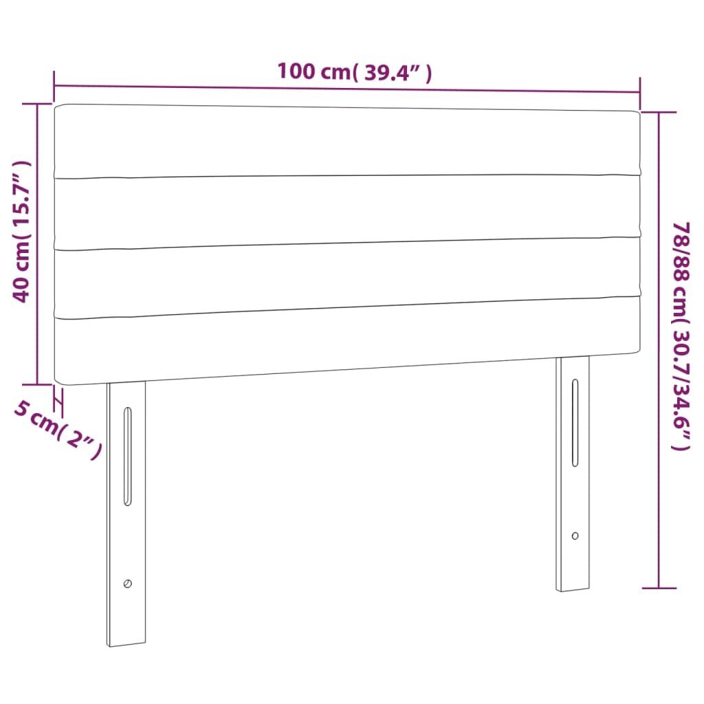 vidaXL voodipeats, roosa, 100x5x78/88 cm, samet цена и информация | Voodid | kaup24.ee